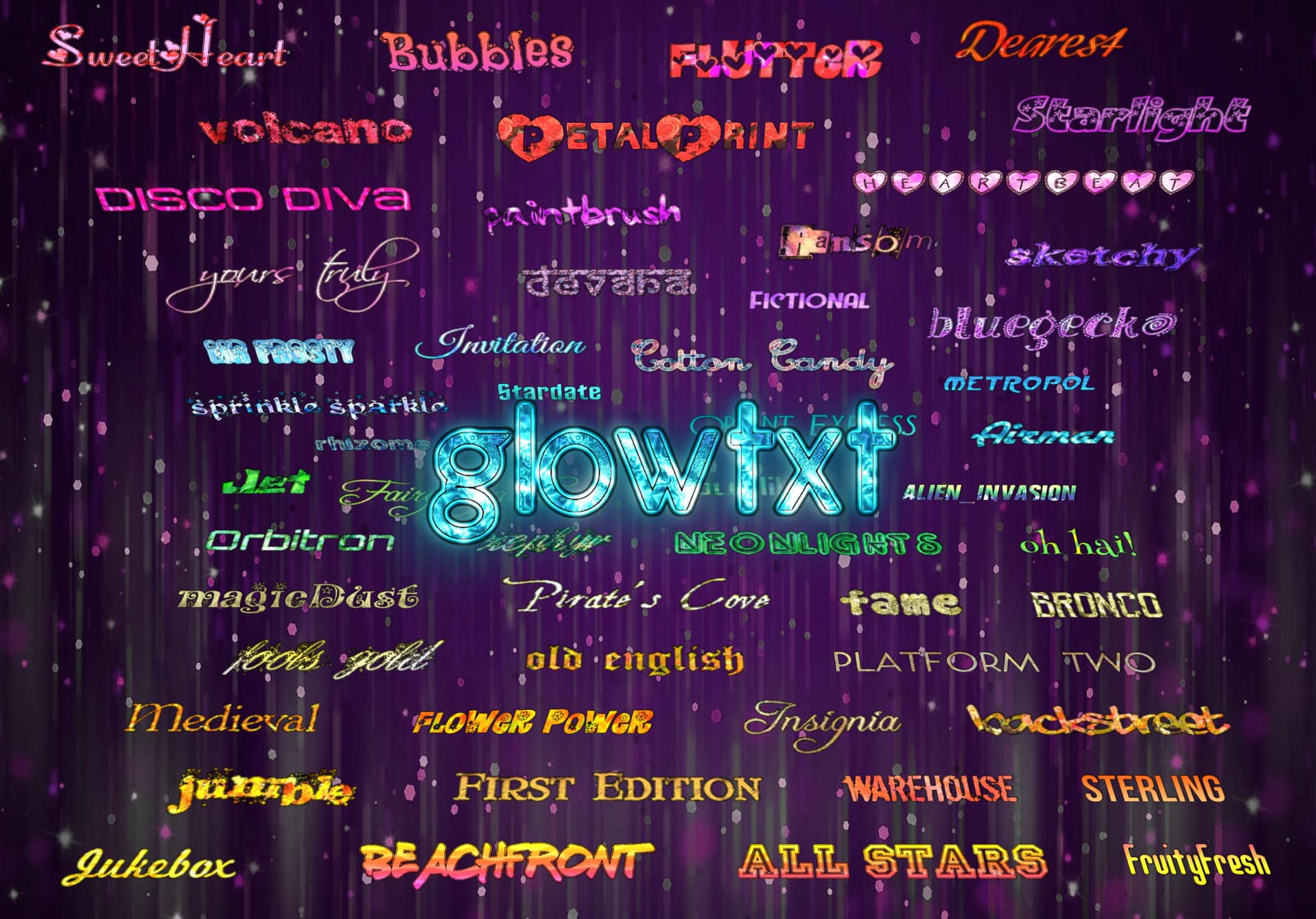 Glowtxt text styles